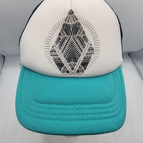 Volcom Ocean Drift Adults White Teal Hat Cap Adjustable Breathable Comfort - Picture 5 of 9
